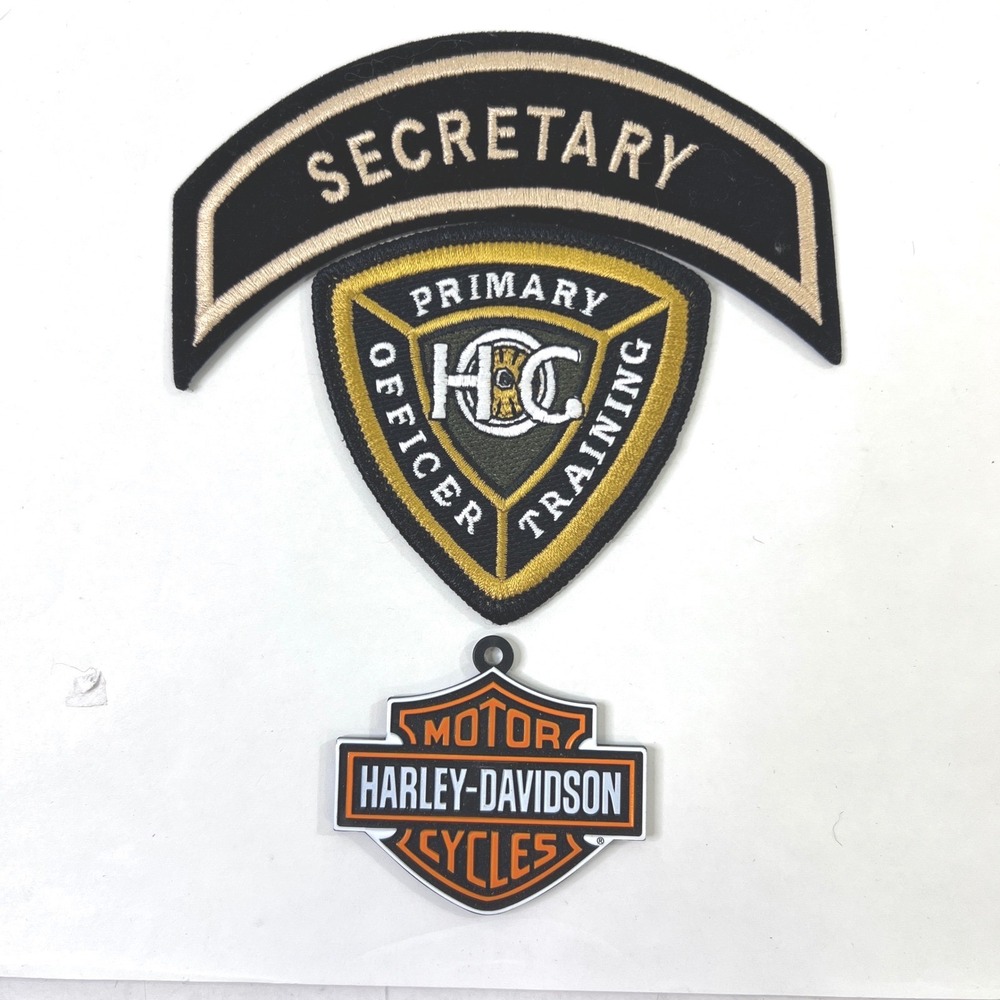 Harley Davidson HOG Secretary & Officer Training Patches Bar Shield Emblem Lot 3